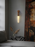 Alabaster Sculpted Tube Wall Sconce