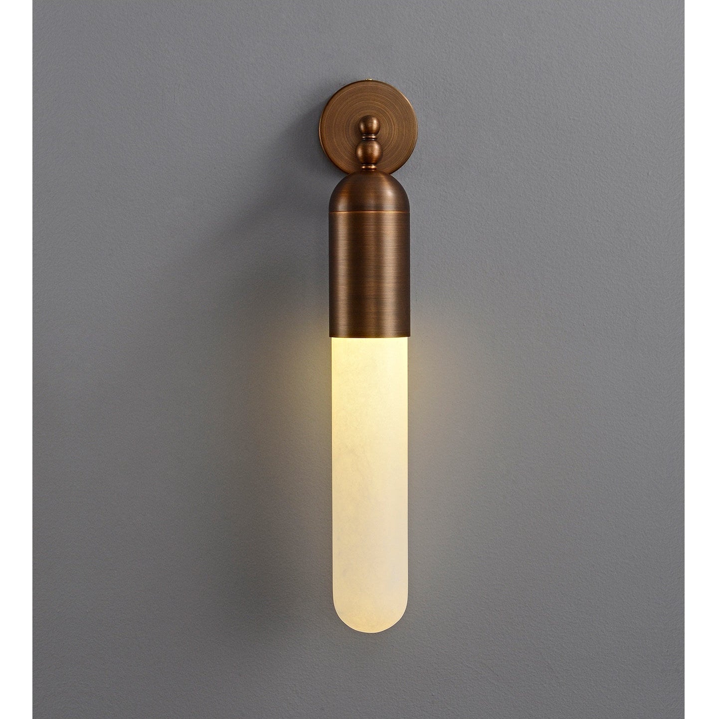 Alabaster Sculpted Tube Wall Sconce