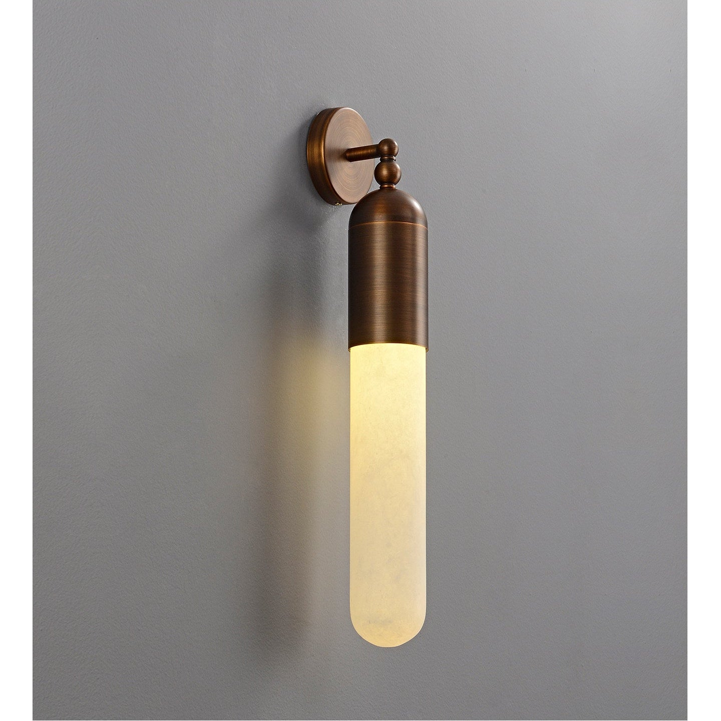 Alabaster Sculpted Tube Wall Sconce