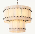 Aurelius Alabaster Round 2-Tiered Chandelier 22‘’ - King Lamps