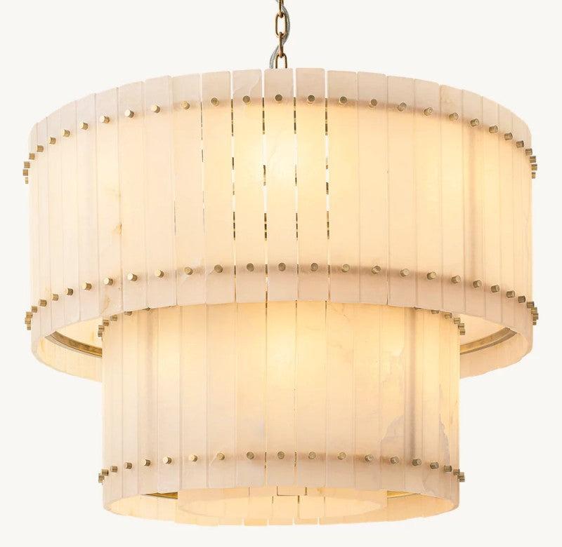 San Marco Alabaster Round 2-Tiered Chandelier - King Lamps