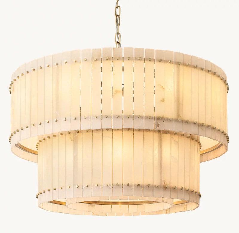 San Marco Alabaster Round 2-Tiered Chandelier - King Lamps