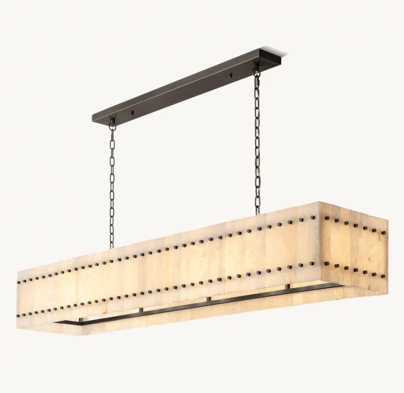 San Marco Alabaster Linear Chandelier 54" 72" - King Lamps