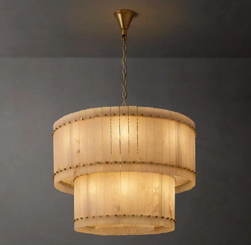 San Marco Alabaster Round 2-Tiered Chandelier - King Lamps