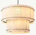 Aurelius Alabaster Round 2-Tiered Chandelier 37‘’ - King Lamps