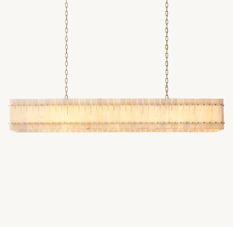 San Marco Alabaster Linear Chandelier 54" 72" - King Lamps