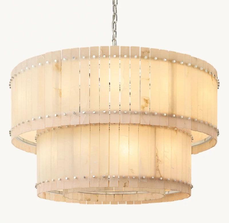San Marco Alabaster Round 2-Tiered Chandelier - King Lamps