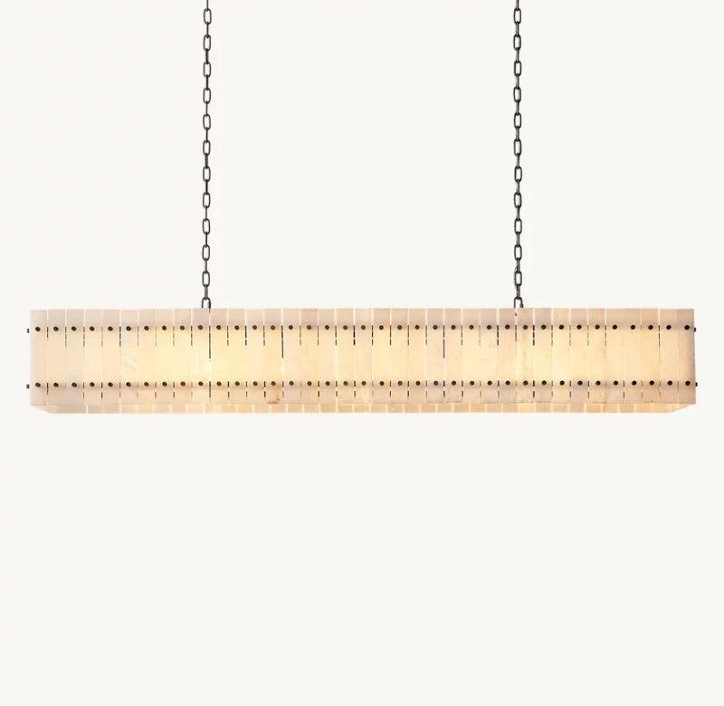 San Marco Alabaster Linear Chandelier 54" 72" - King Lamps