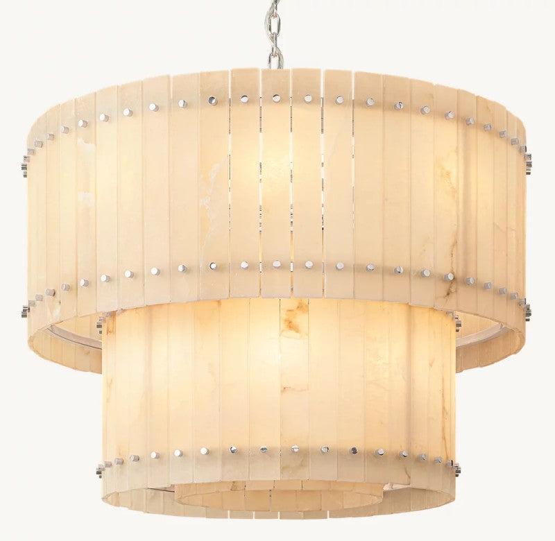San Marco Alabaster Round 2-Tiered Chandelier - King Lamps