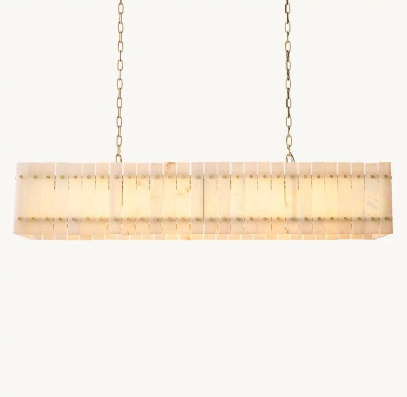 San Marco Alabaster Linear Chandelier 54" 72" - King Lamps