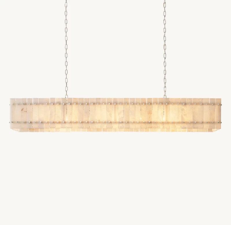 San Marco Alabaster Linear Chandelier 54" 72" - King Lamps