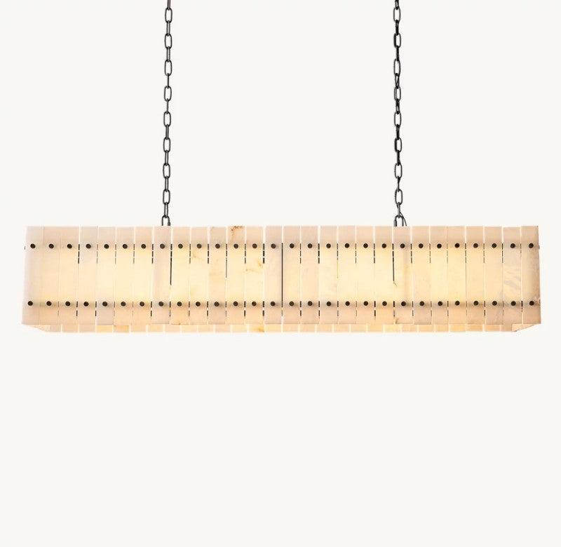San Marco Alabaster Linear Chandelier 54" 72" - King Lamps