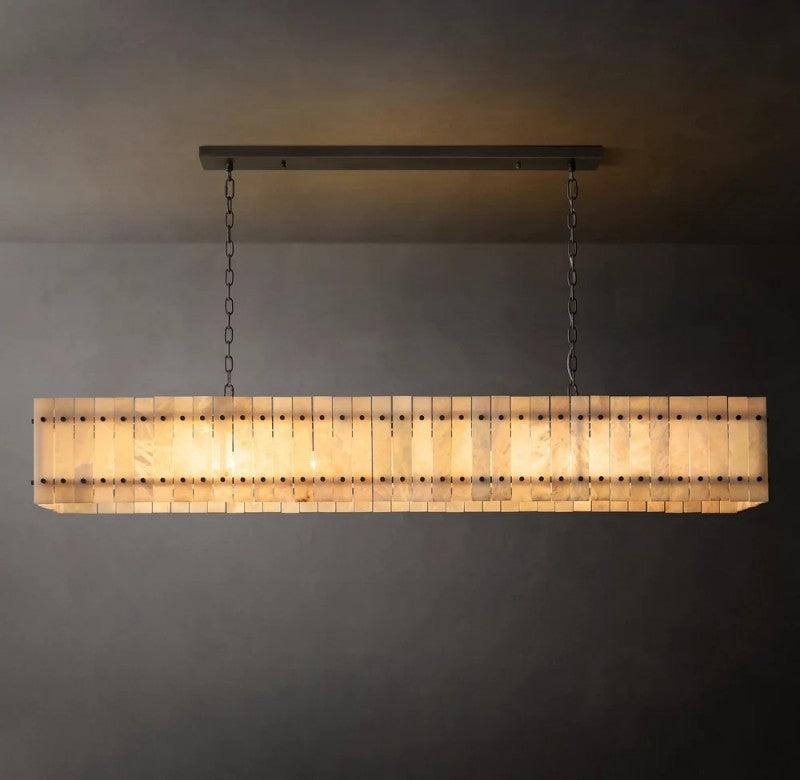 San Marco Alabaster Linear Chandelier 54" 72" - King Lamps