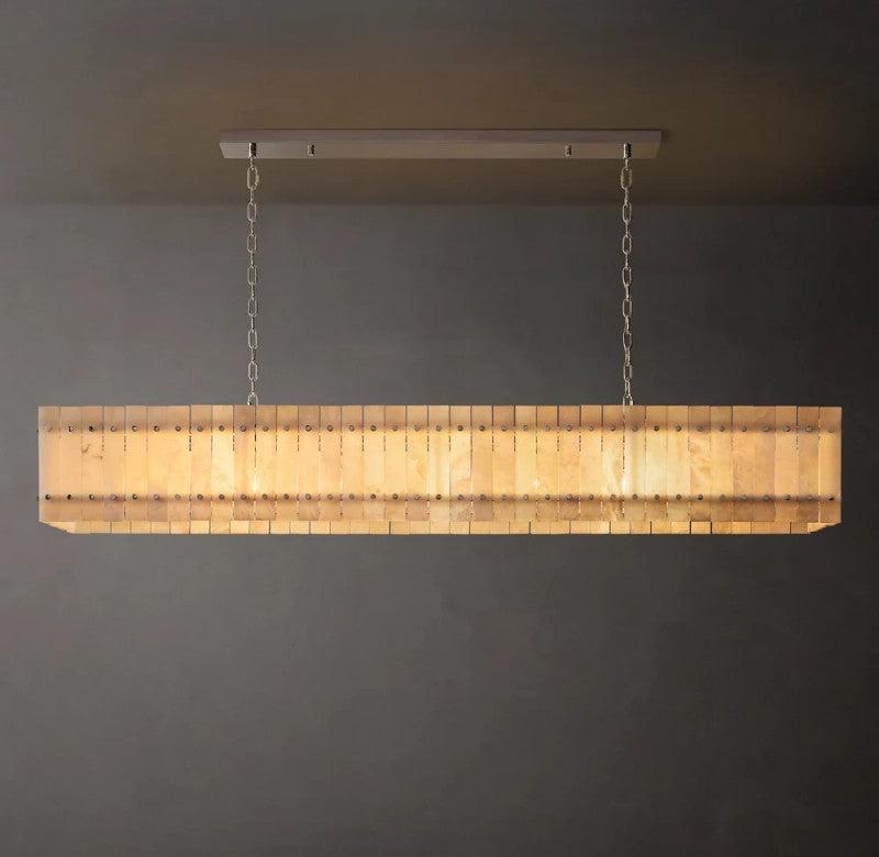 San Marco Alabaster Linear Chandelier 54" 72" - King Lamps