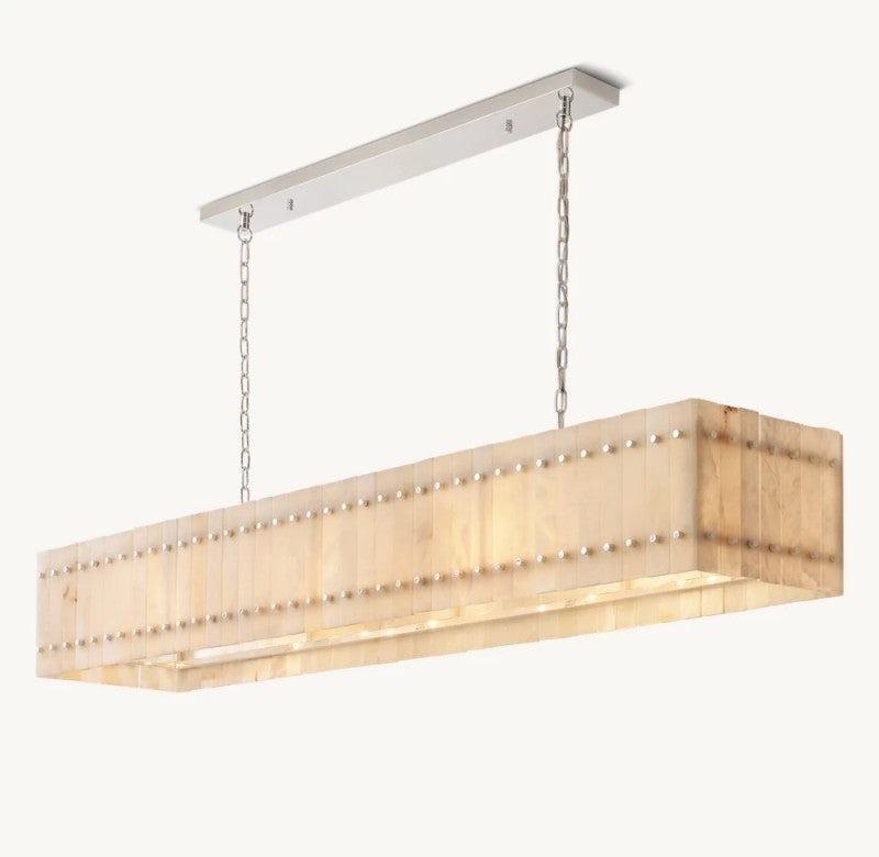 San Marco Alabaster Linear Chandelier 54" 72" - King Lamps