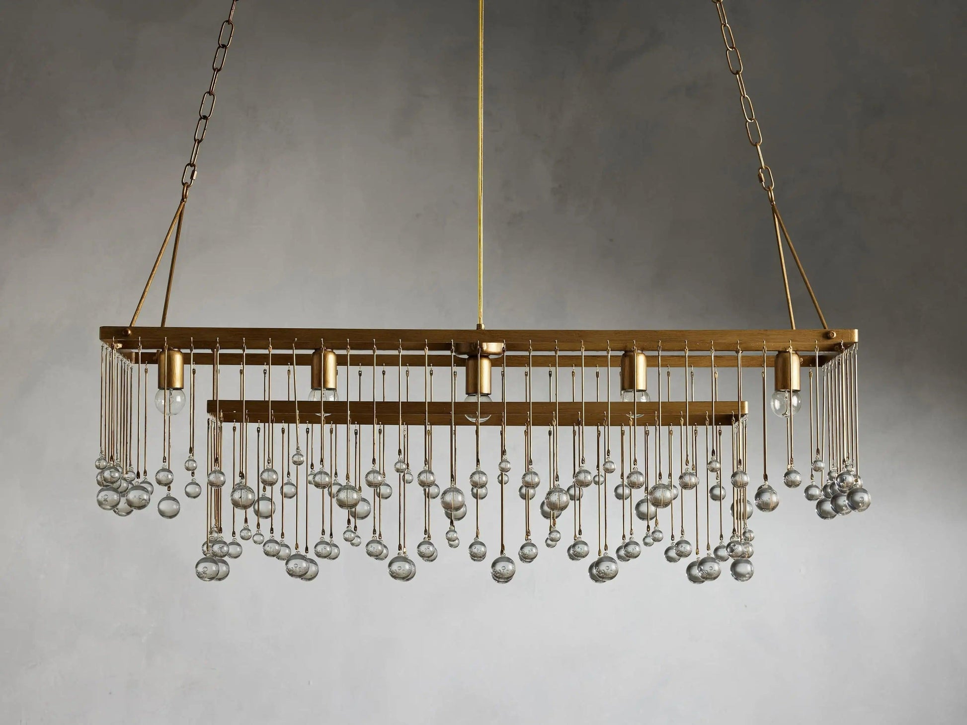 Aubrey Crystal Ball Rectangular Chandelier 47'' 60'' - King Lamps