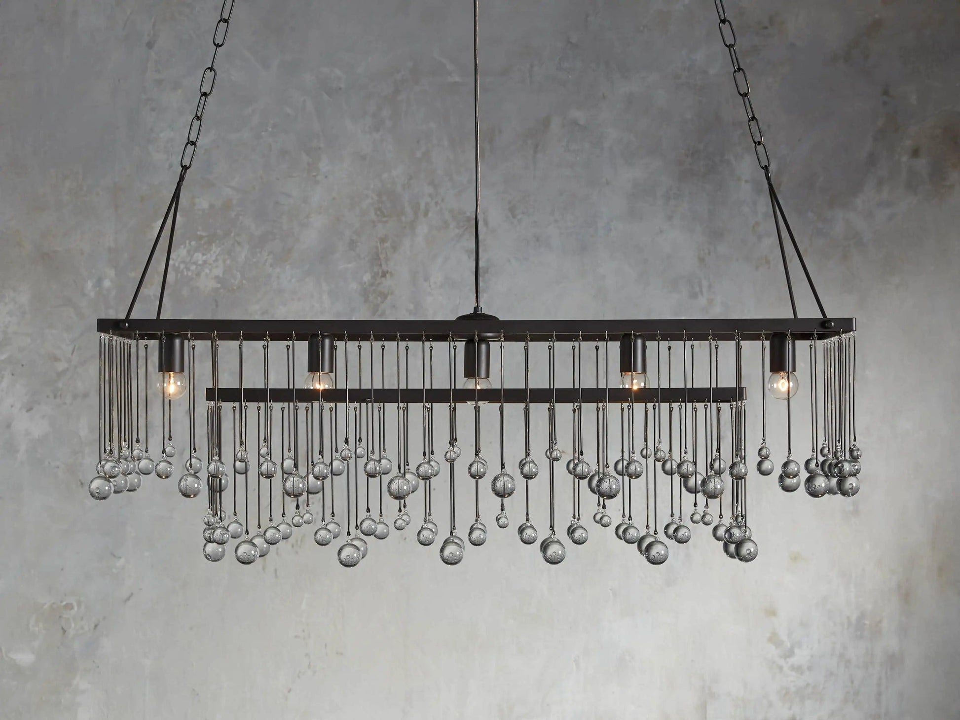 Aubrey Crystal Ball Rectangular Chandelier 47'' 60'' - King Lamps