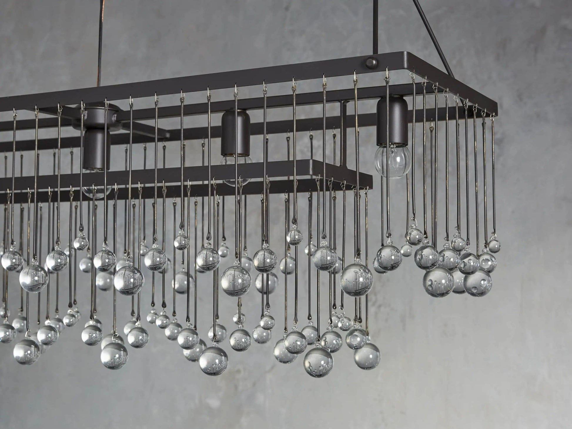 Aubrey Crystal Ball Rectangular Chandelier 47'' 60'' - King Lamps