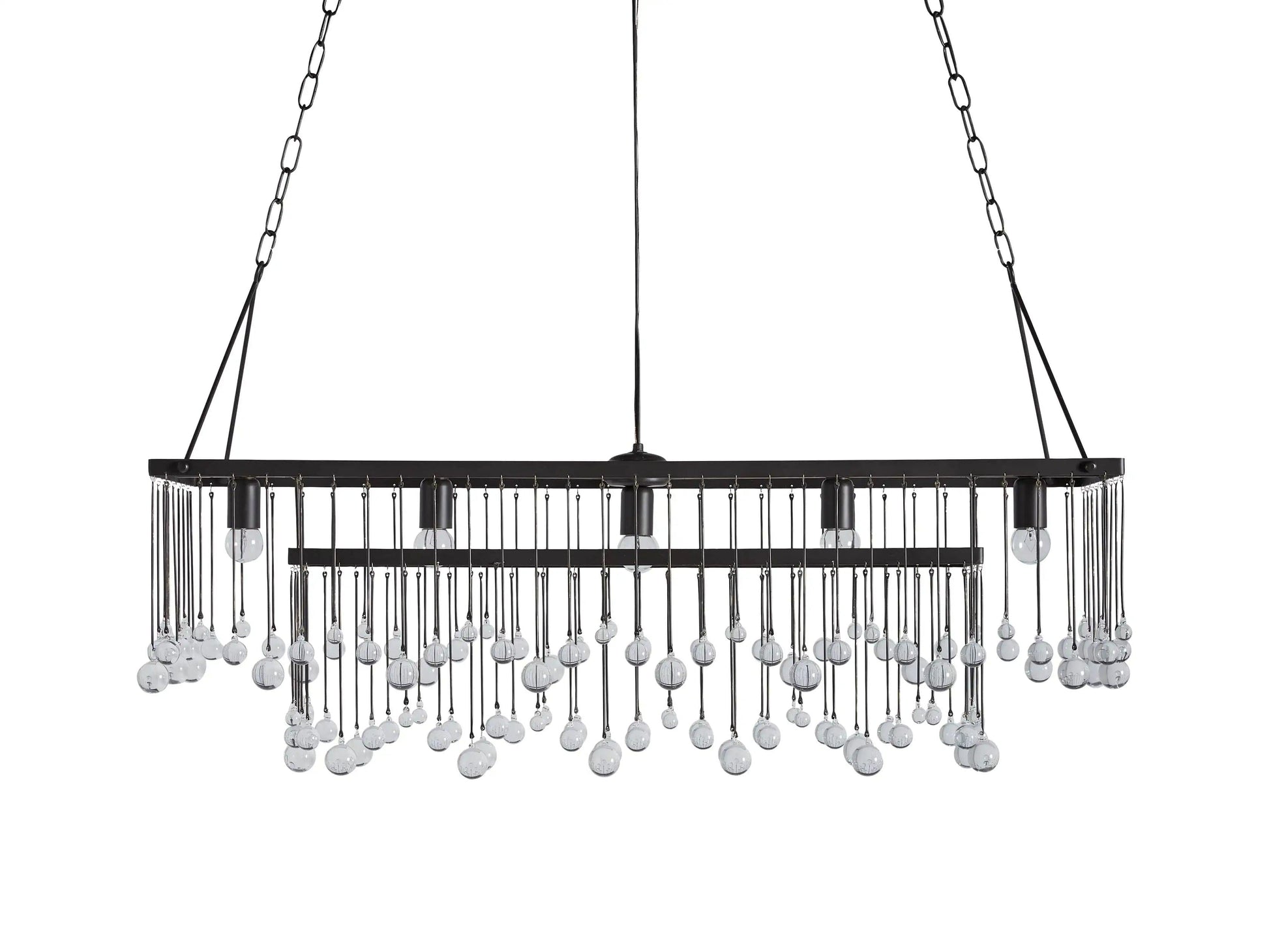 Aubrey Crystal Ball Rectangular Chandelier 47'' 60'' - King Lamps