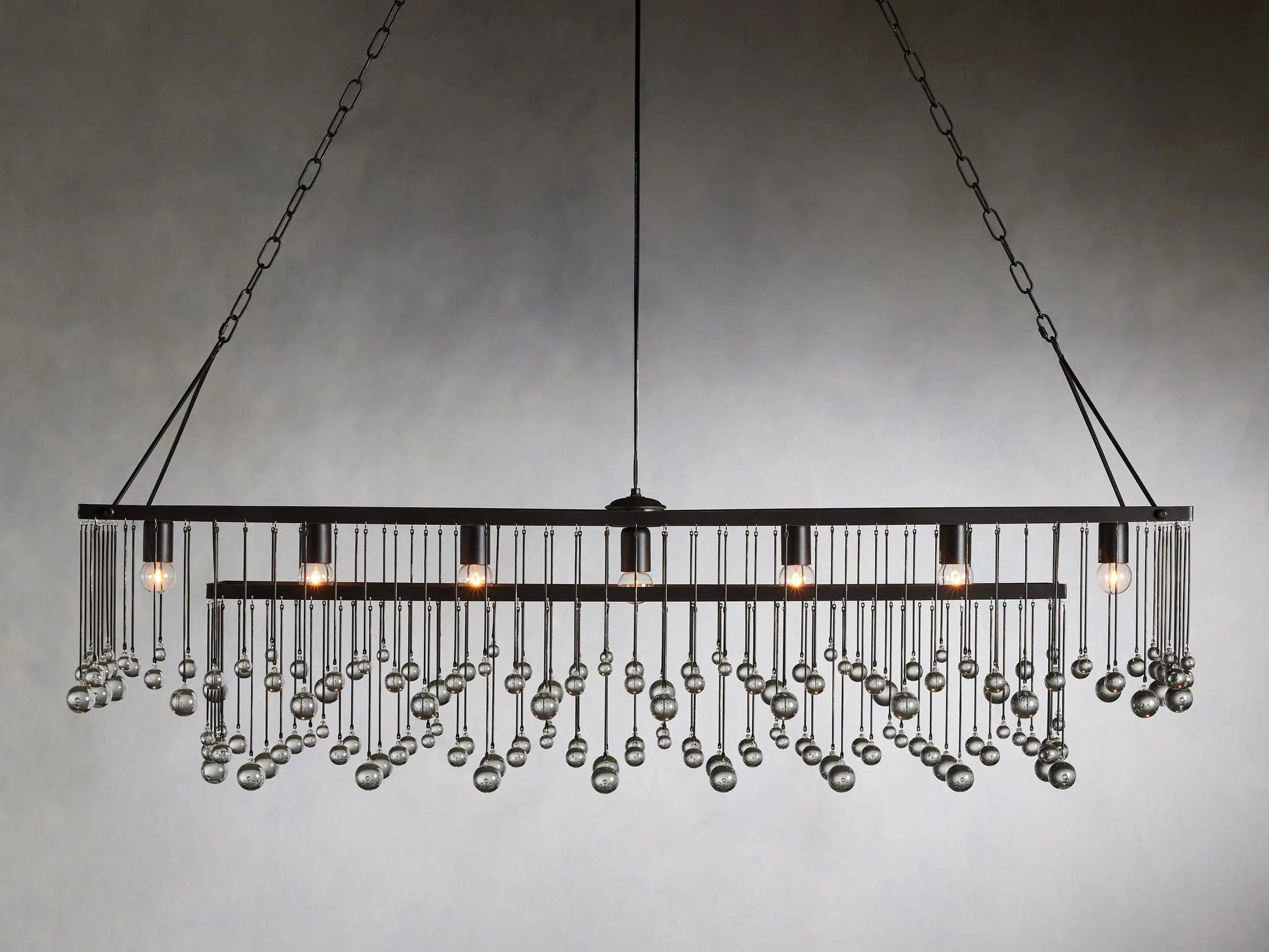 Aubrey Crystal Ball Rectangular Chandelier 47'' 60'' - King Lamps