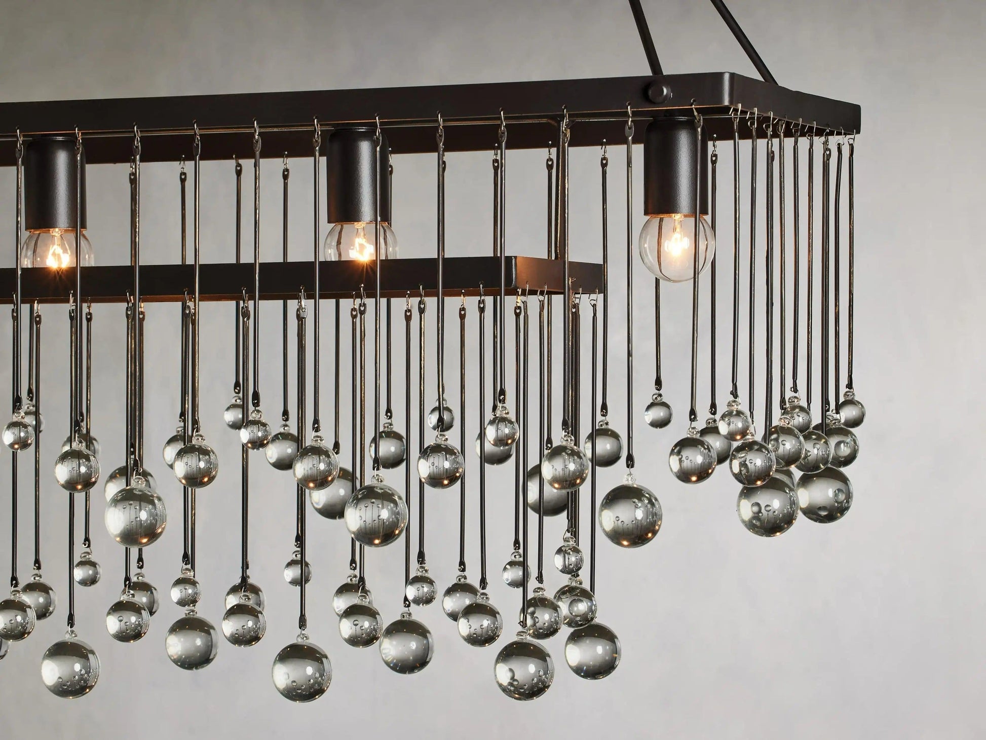 Aubrey Crystal Ball Rectangular Chandelier 47'' 60'' - King Lamps