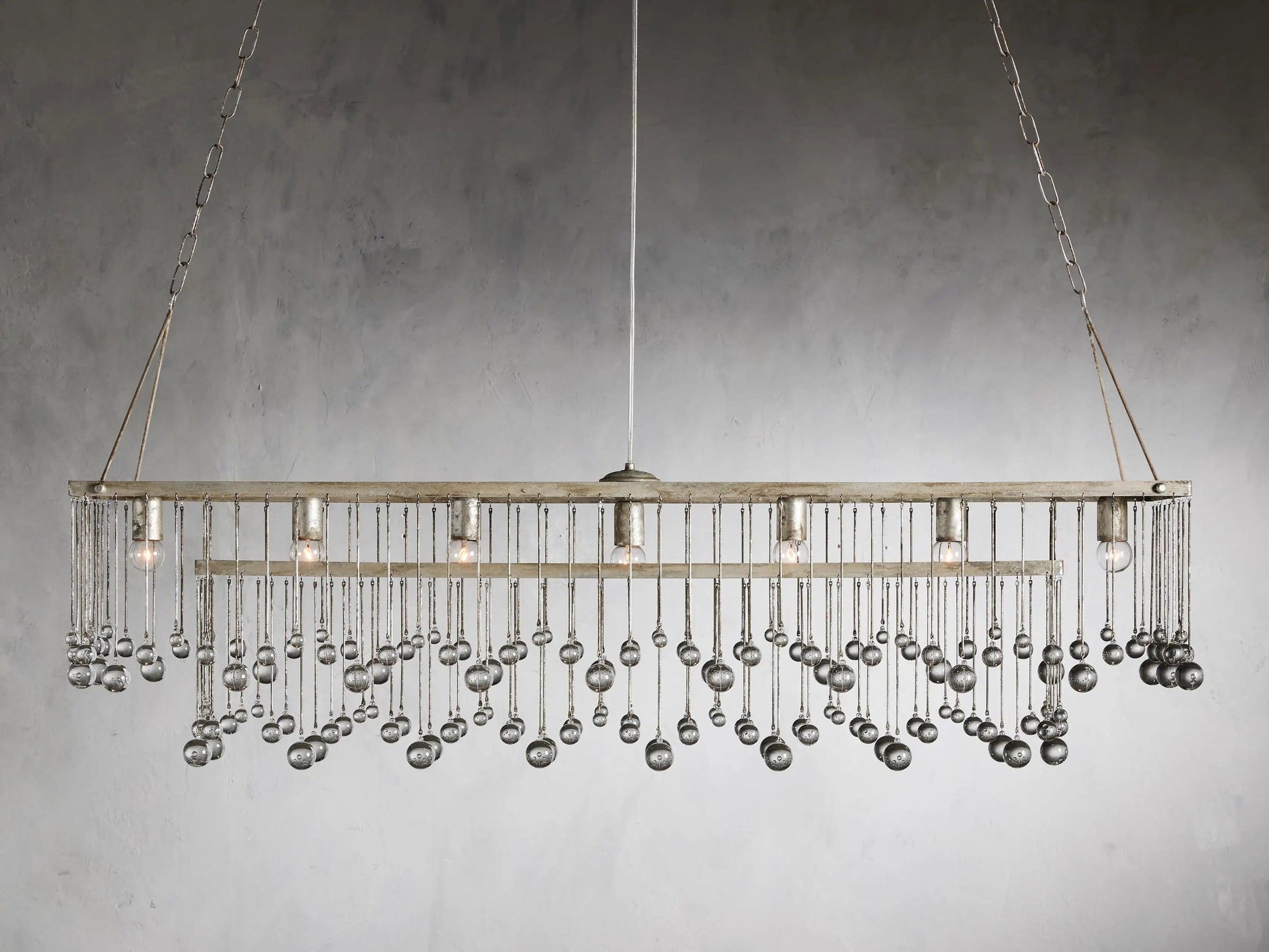 Aubrey Crystal Ball Rectangular Chandelier 47'' 60'' - King Lamps