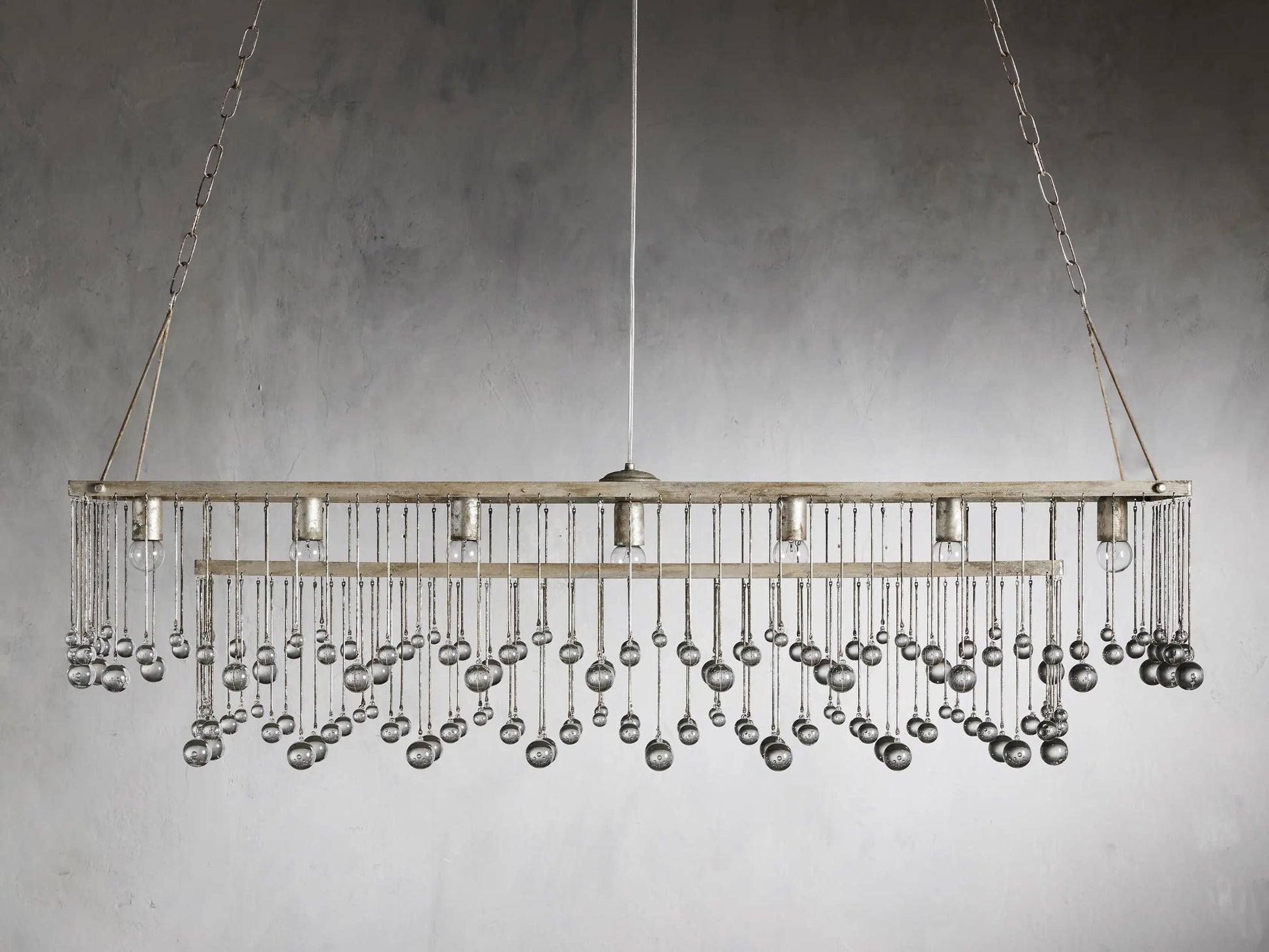 Aubrey Crystal Ball Rectangular Chandelier 47'' 60'' - King Lamps