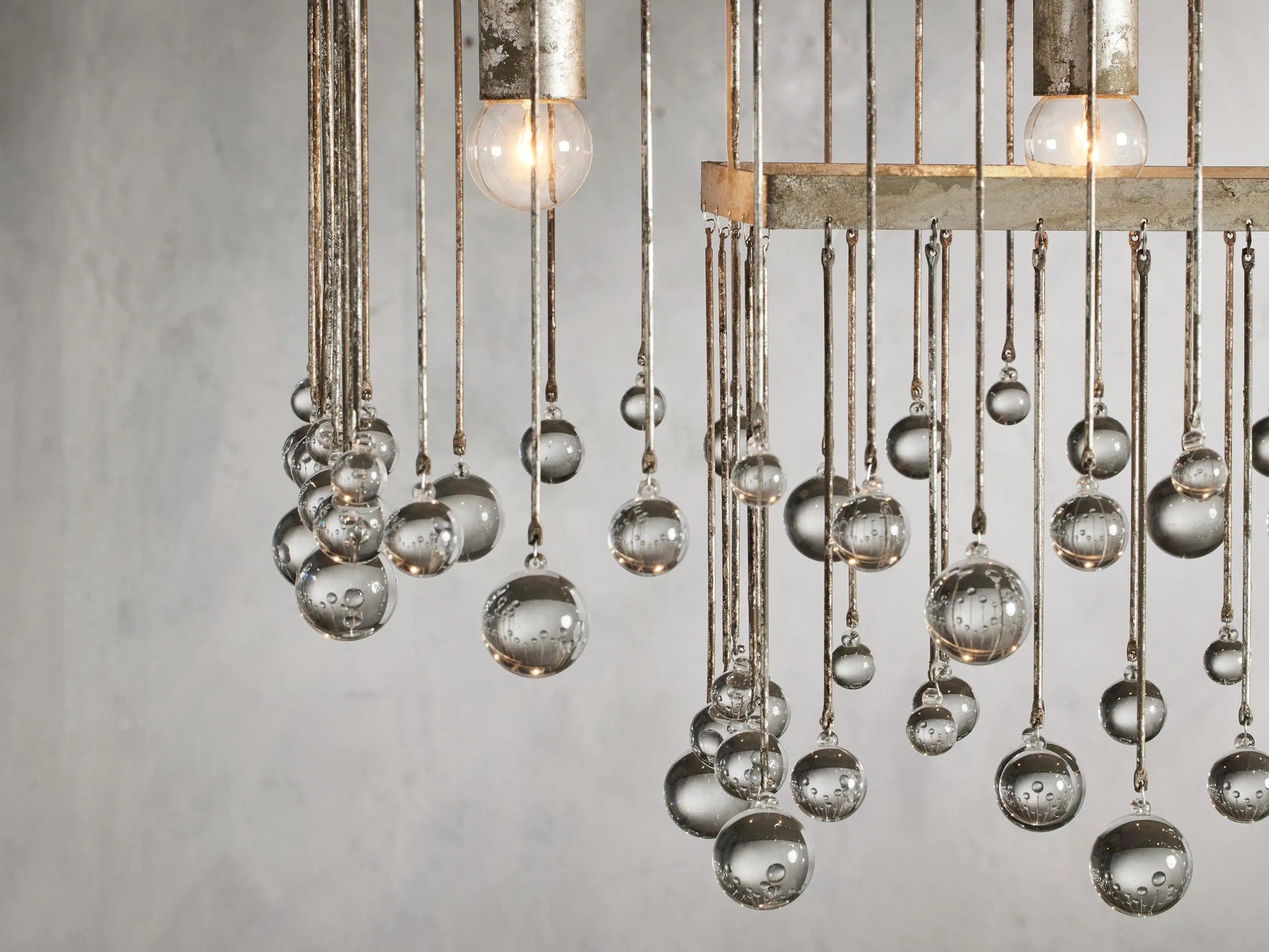 Aubrey Crystal Ball Rectangular Chandelier 47'' 60'' - King Lamps
