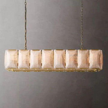Harlow Calcite Rectangular Chandelier 54" - King Lamps