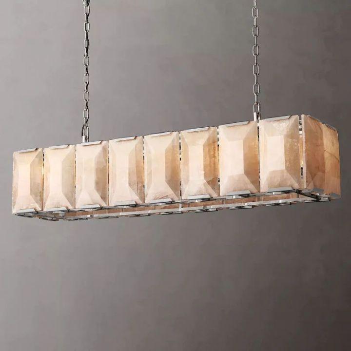 Harlow Calcite Rectangular Chandelier 54" - King Lamps
