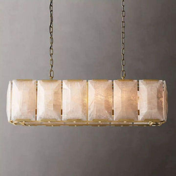 Harlow Calcite Rectangular Chandelier 42" - King Lamps