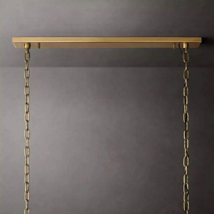 Harlow Calcite Rectangular Chandelier 62" - King Lamps