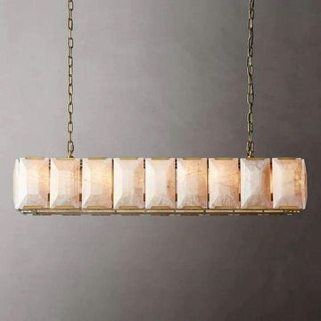 Harlow Calcite Rectangular Chandelier 62" - King Lamps