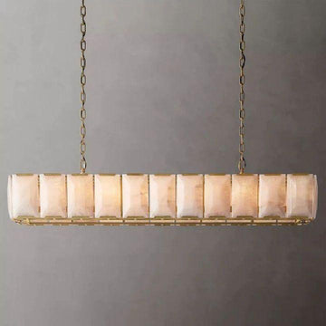 Harlow Calcite Rectangular Chandelier 74" - King Lamps
