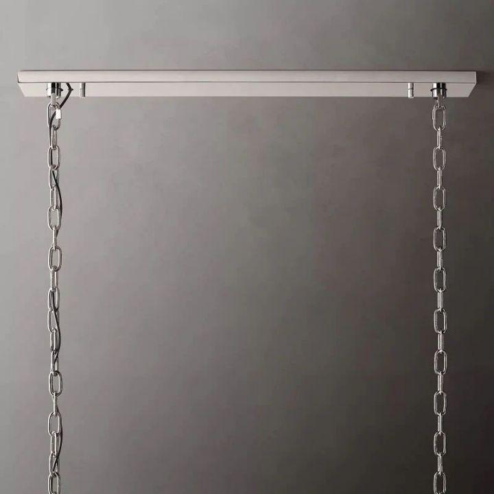 Harlow Calcite Rectangular Chandelier 74" - King Lamps