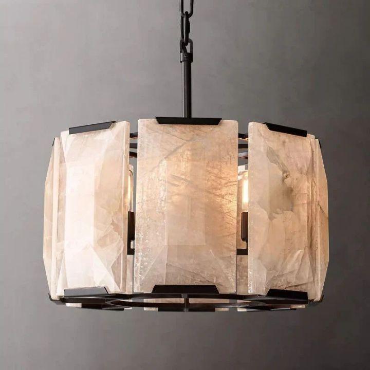 Harlow Calcite Round Chandelier 19" - King Lamps