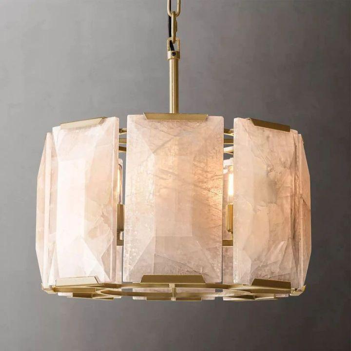 Harlow Calcite Round Chandelier 19" - King Lamps