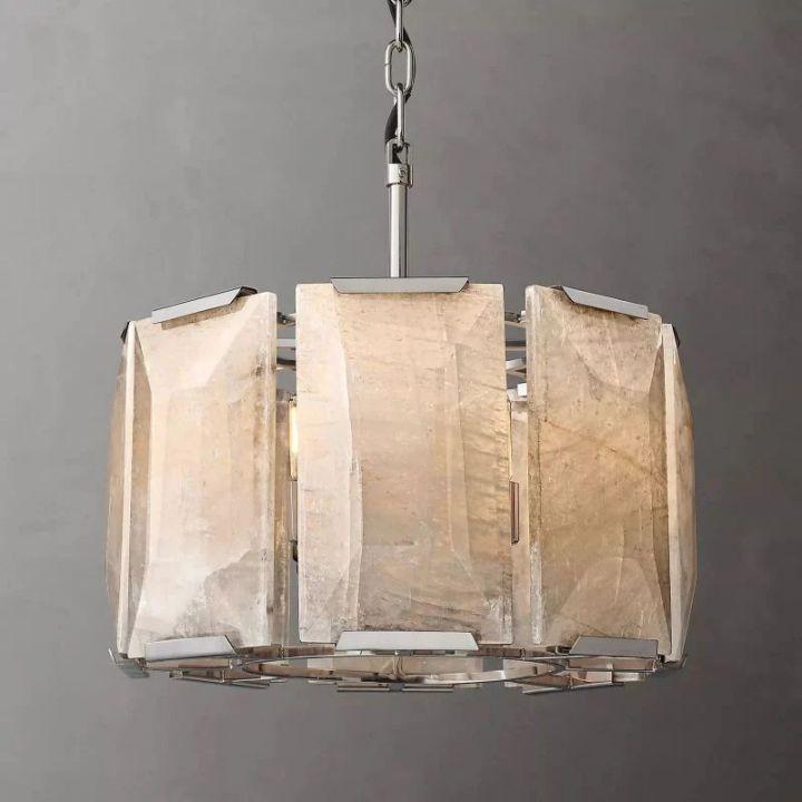 Harlow Calcite Round Chandelier 19" - King Lamps