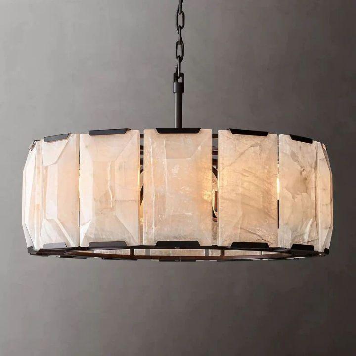 Harlow Calcite Round Chandelier 31" - King Lamps