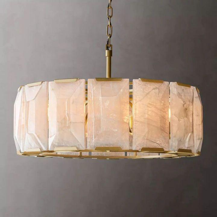 Harlow Calcite Round Chandelier 31" - King Lamps