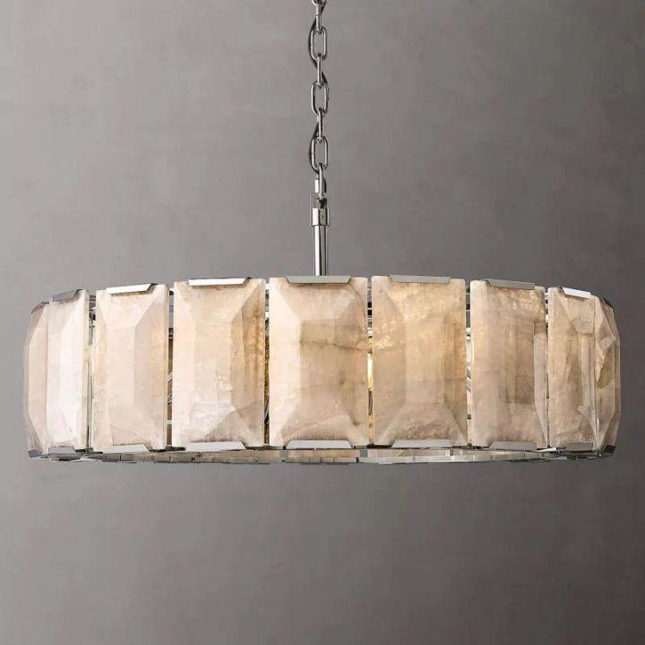 Harlow Calcite Round Chandelier 43" - King Lamps