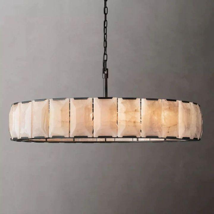 Harlow Calcite Round Chandelier 60" - King Lamps