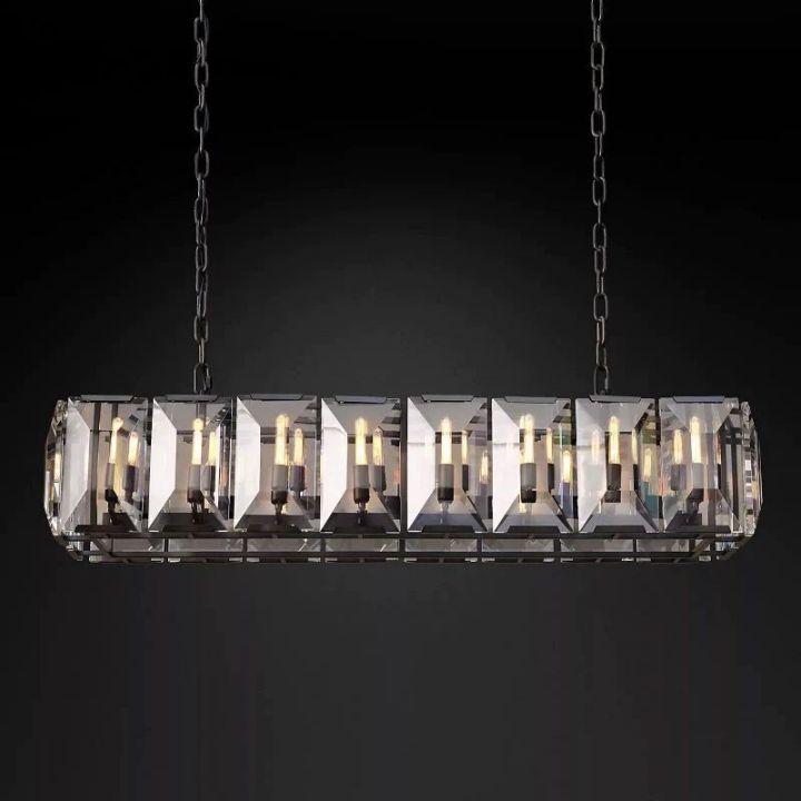Harlow Crystal Rectangular Chandelier 54" - King Lamps