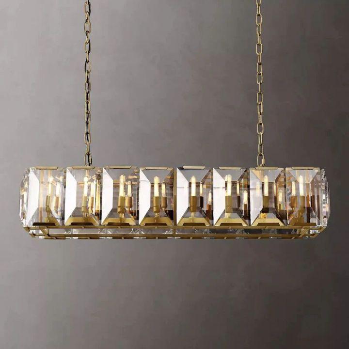 Harlow Crystal Rectangular Chandelier 54" - King Lamps
