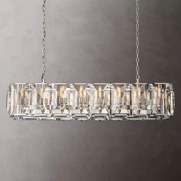 Harlow Crystal Rectangular Chandelier 54" - King Lamps
