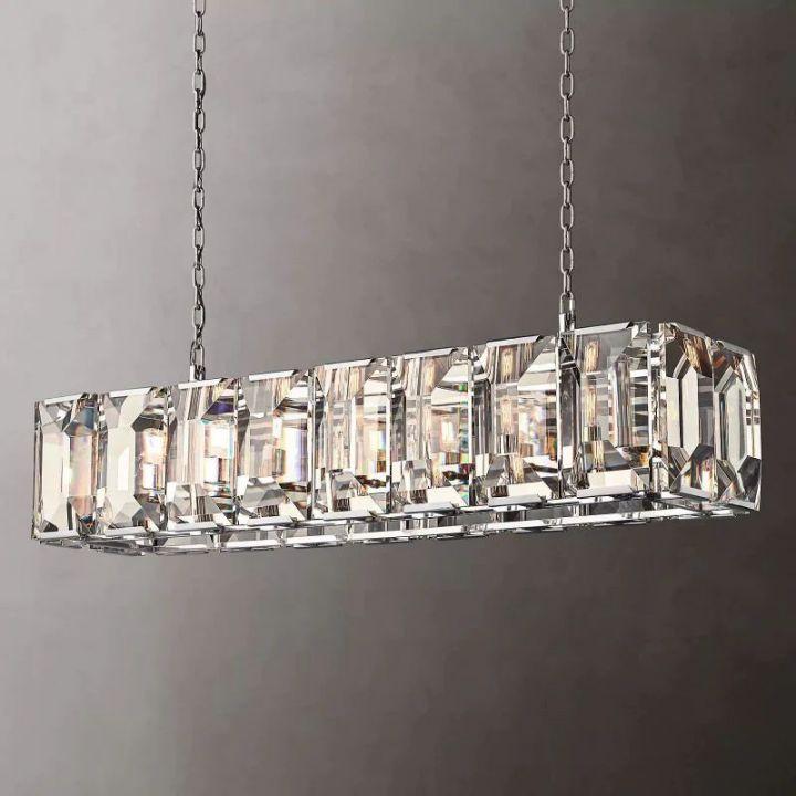 Harlow Crystal Rectangular Chandelier 54" - King Lamps