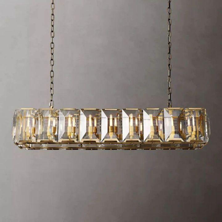 Harlow Crystal Rectangular Chandelier 62" - King Lamps