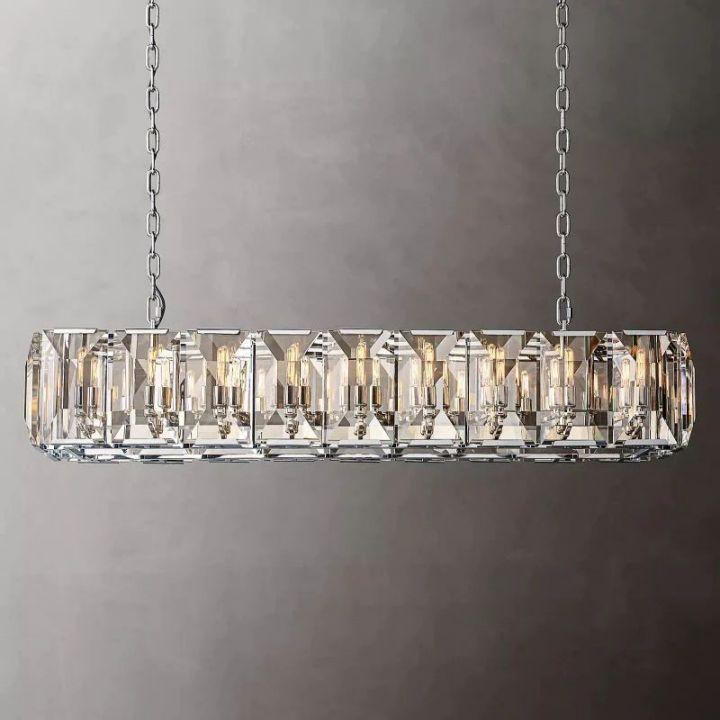 Harlow Crystal Rectangular Chandelier 62" - King Lamps