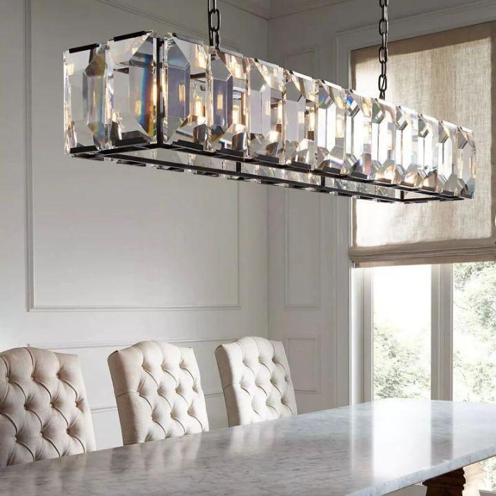 Harlow Crystal Rectangular Chandelier 74" - King Lamps