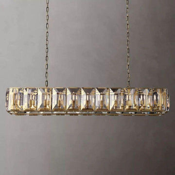 Harlow Crystal Rectangular Chandelier 74" - King Lamps